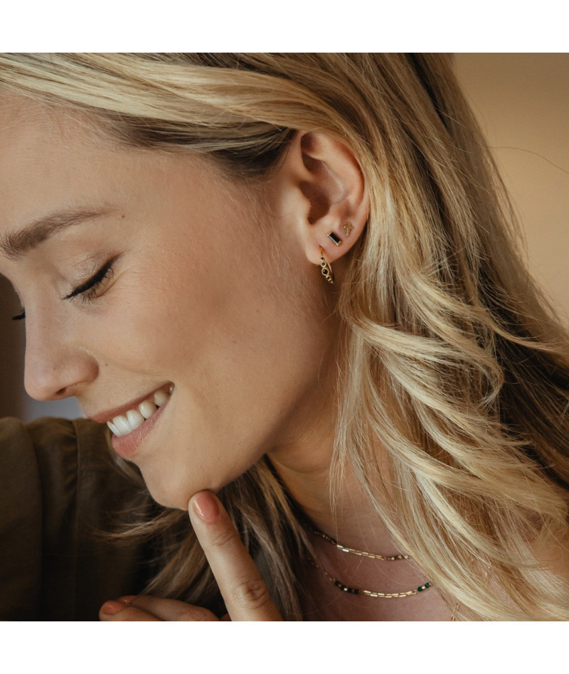 Puces d'oreilles crystal noir