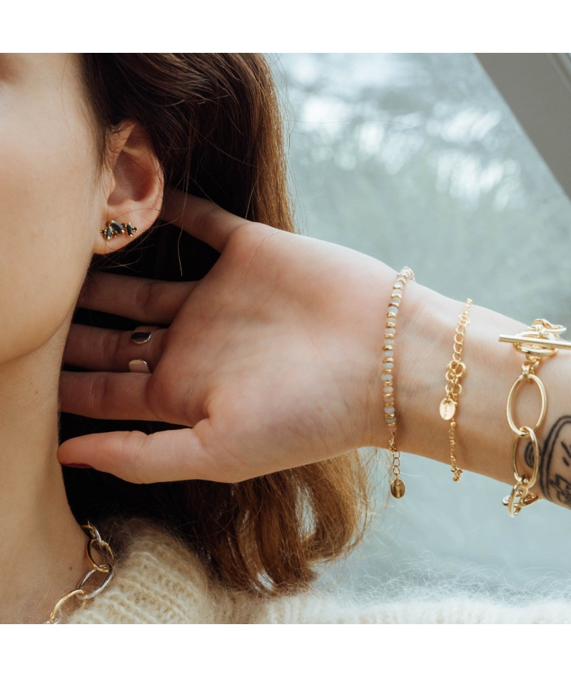 Puces crystal multi noir