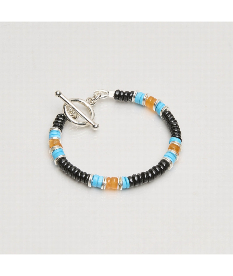 Bracelet Tribal Noir-Turquoise