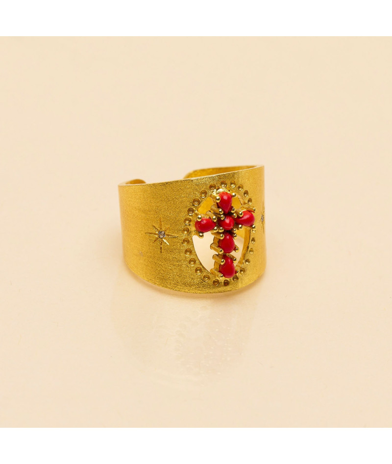 Bague corcovado corail