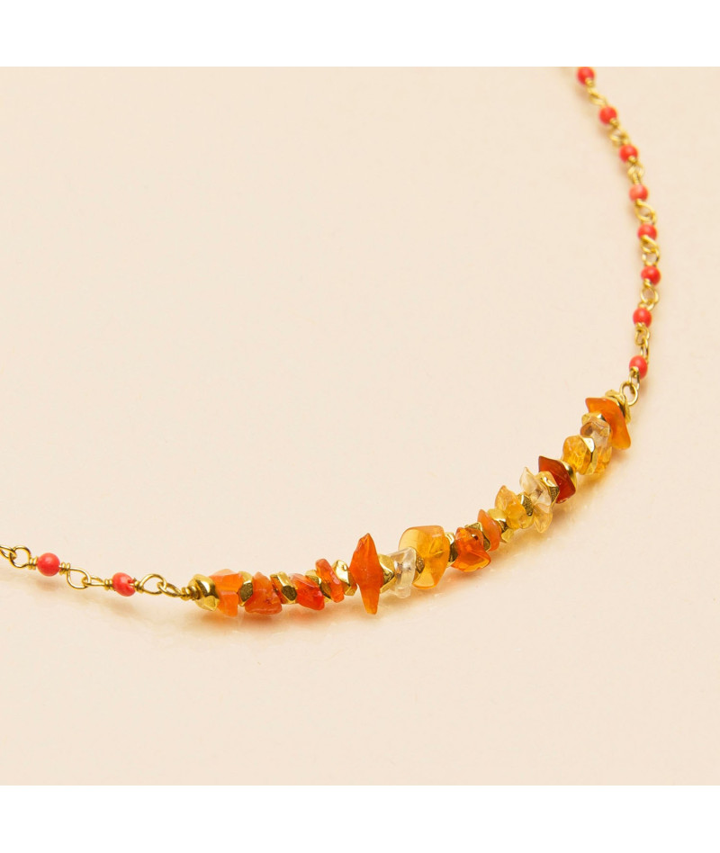 Collier Inde Chipsy Fire Opale