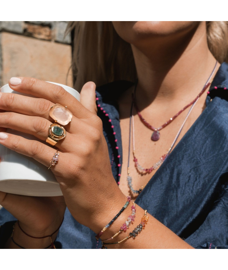 Bague Chevalière Précieuse Rubis Zoïsite