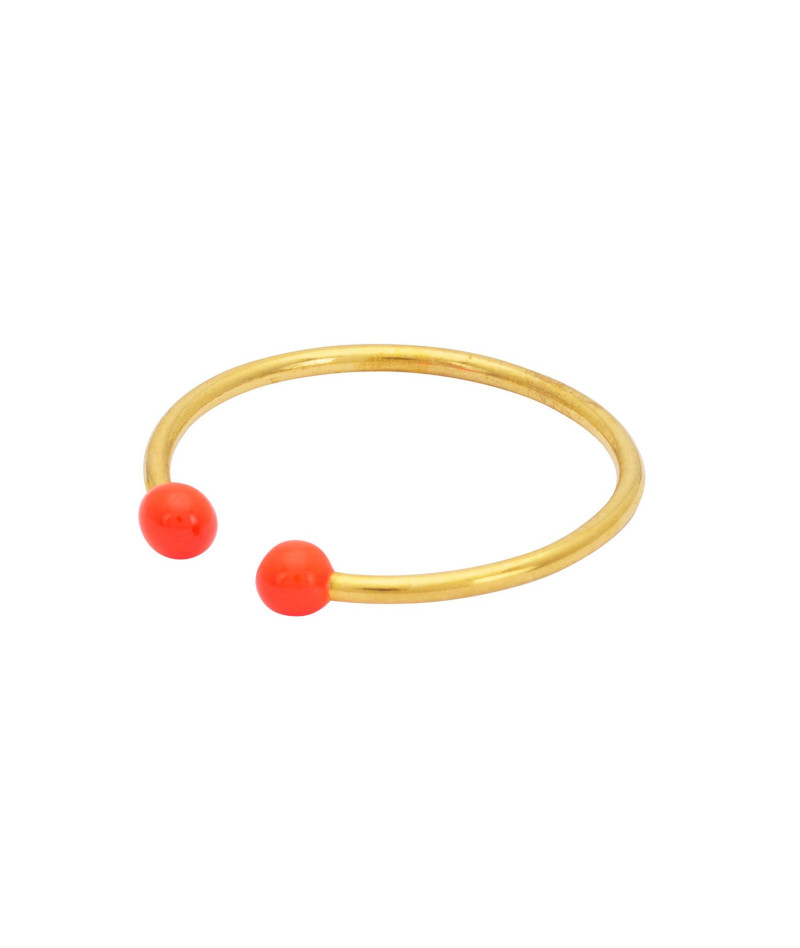Bague ajustable orange fluo