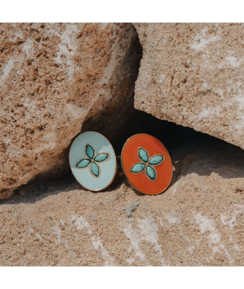 Bague Flower Bleu Ciel