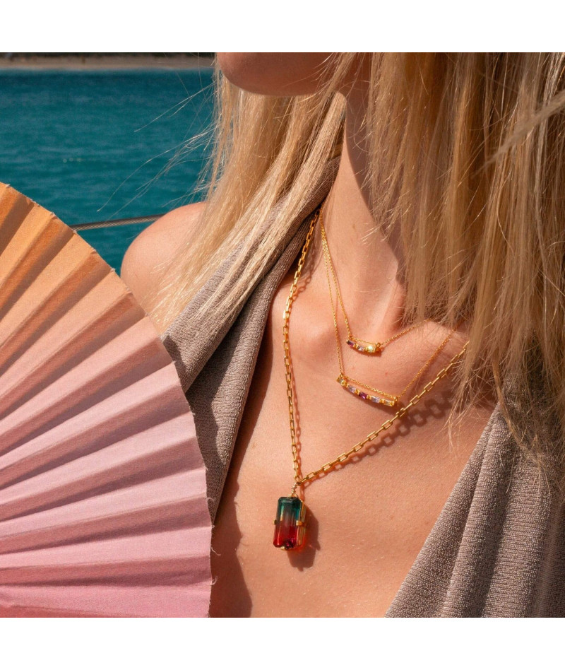 Collier 3 Crystal Vert