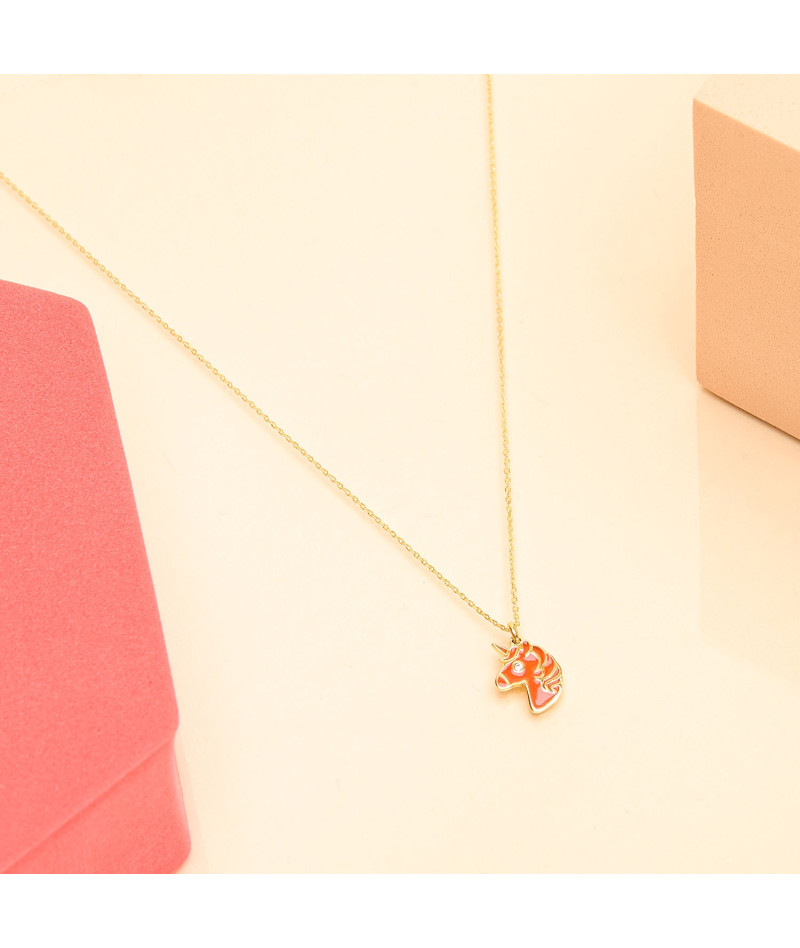 Collier licorne orange