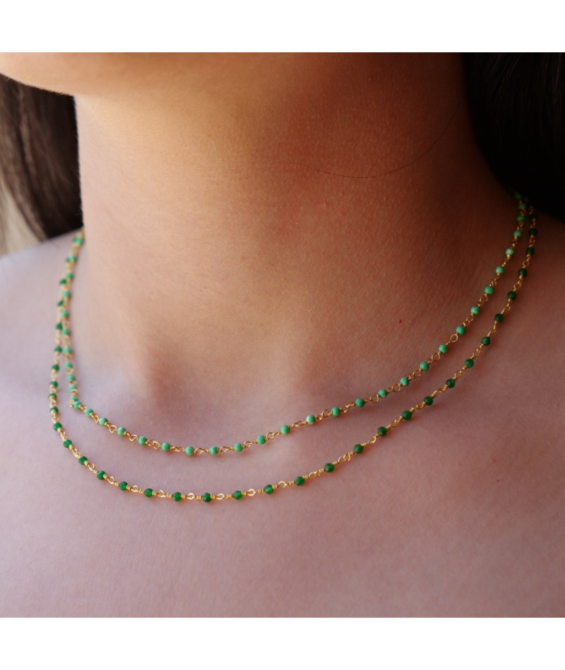 Collier inde chrysoprase