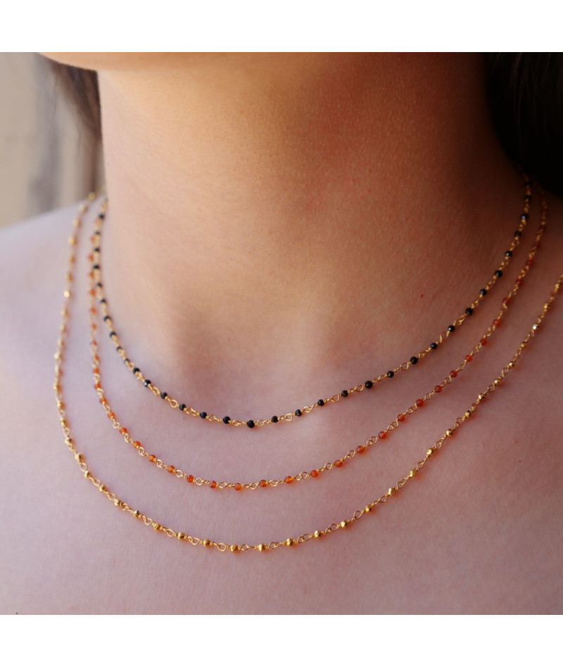 Collier inde noir brillant