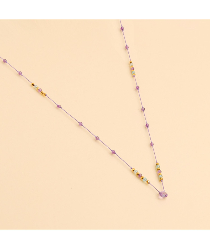 Collier Long Pondy Améthyste