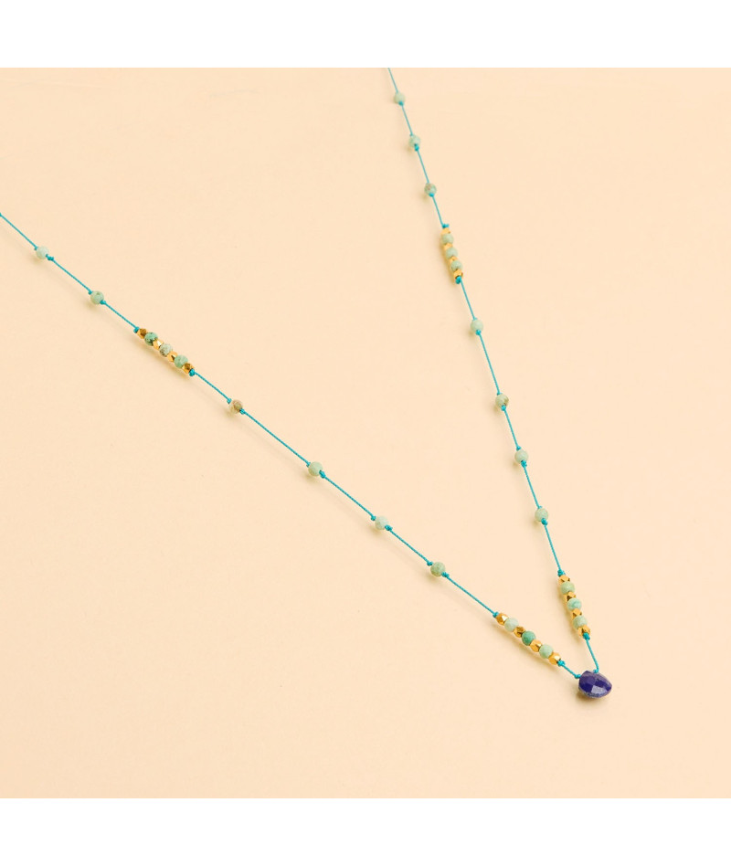 Collier Long Pondy Turquoise