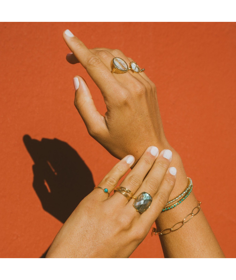 Bague Rectangle Labradorite