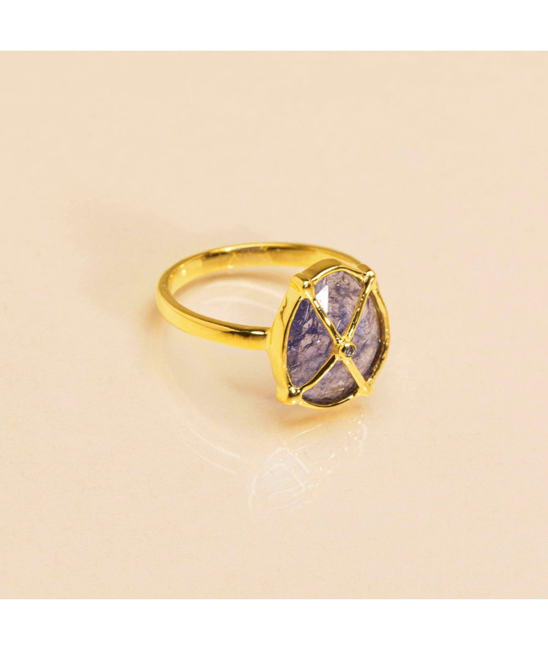 Bague pondichery fleur tanzanite