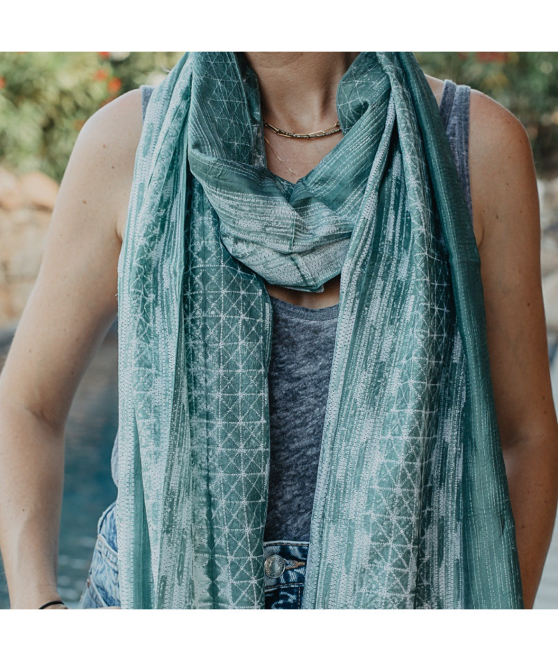 Foulard soie vert