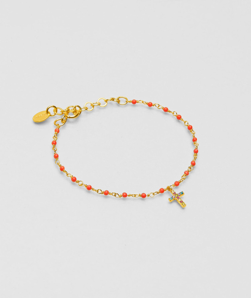 Bracelet inde croix corail