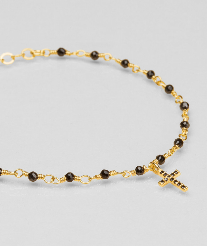 Bracelet inde croix noir