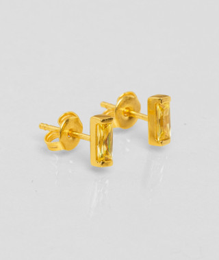 Puces d'oreilles crystal jaune