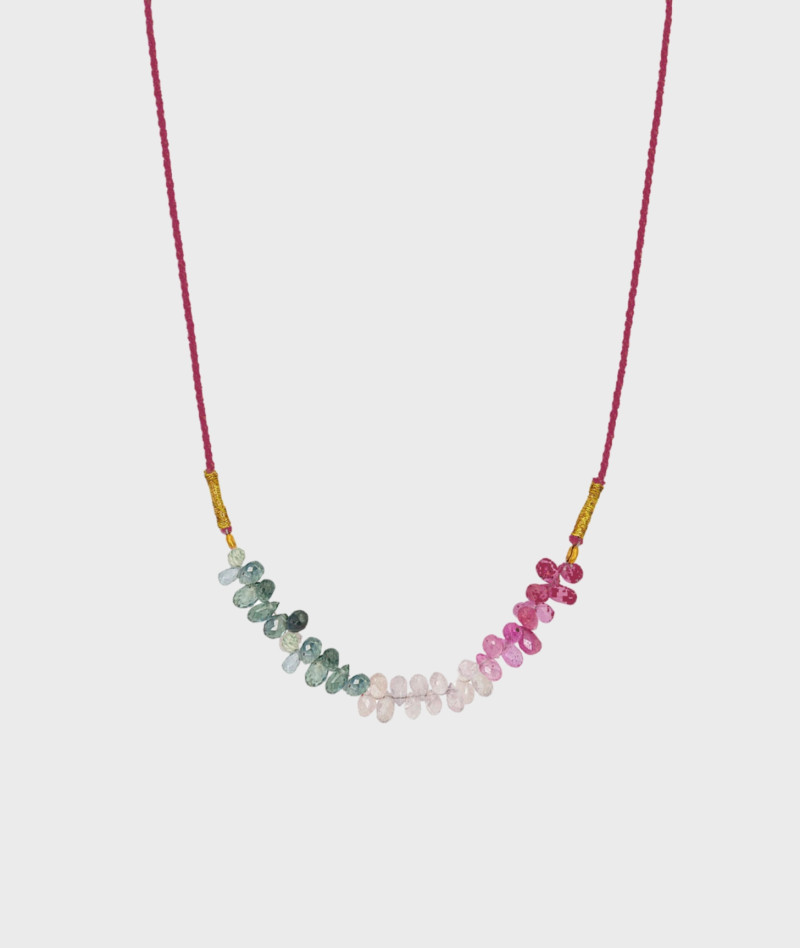 Collier Saphir Fushia-vert