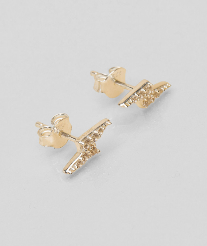 Puces d'oreilles argent eclair blanc