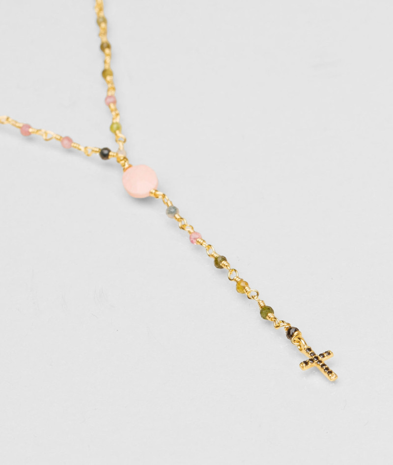 Chapelet croix tourmaline