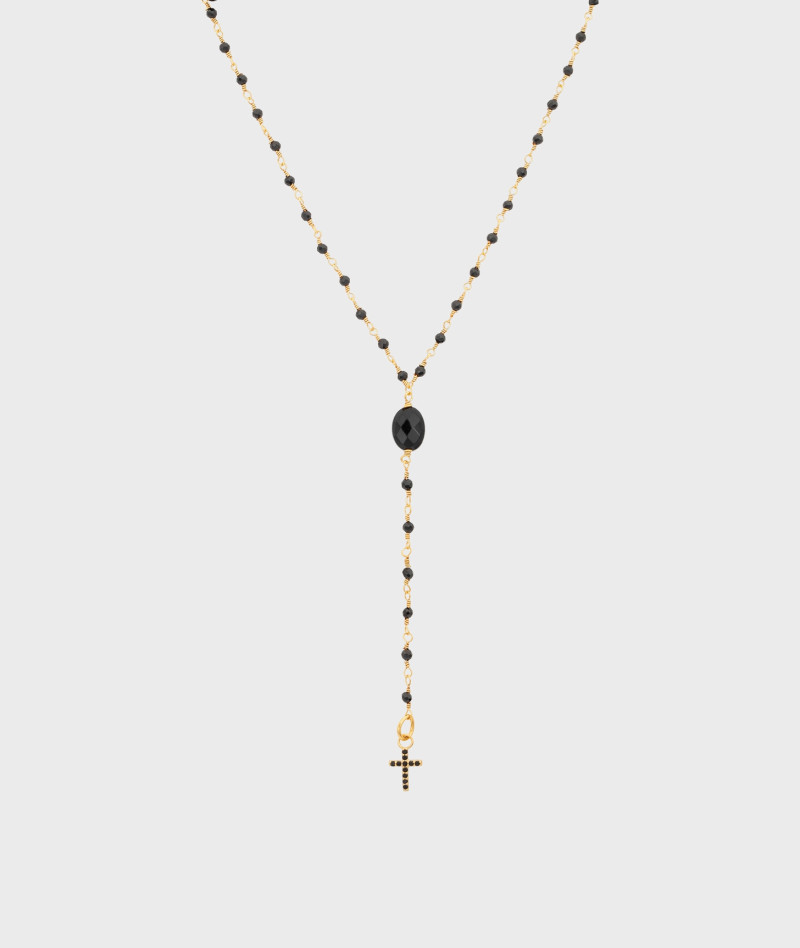 Chapelet croix noir