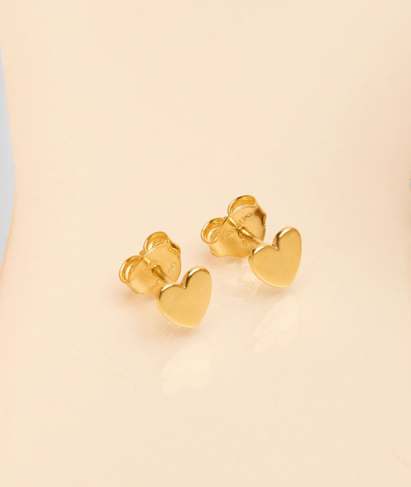Puces d'oreilles coeur or