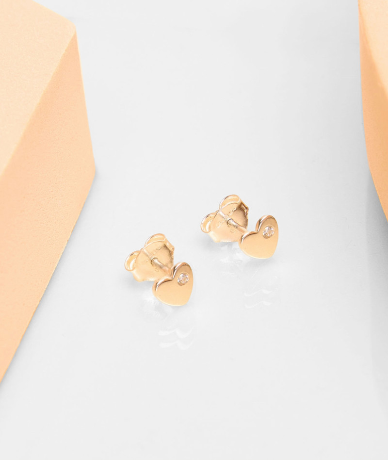 Puces d'oreilles coeur argent