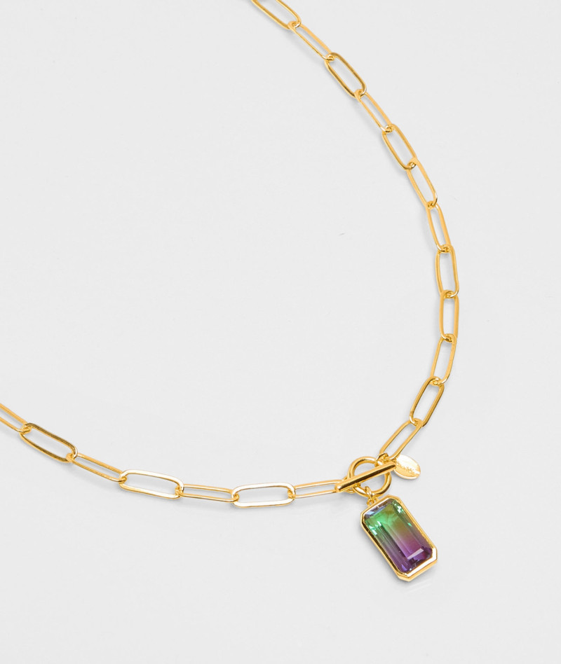 Collier Gros Maillons Rainbow Violet