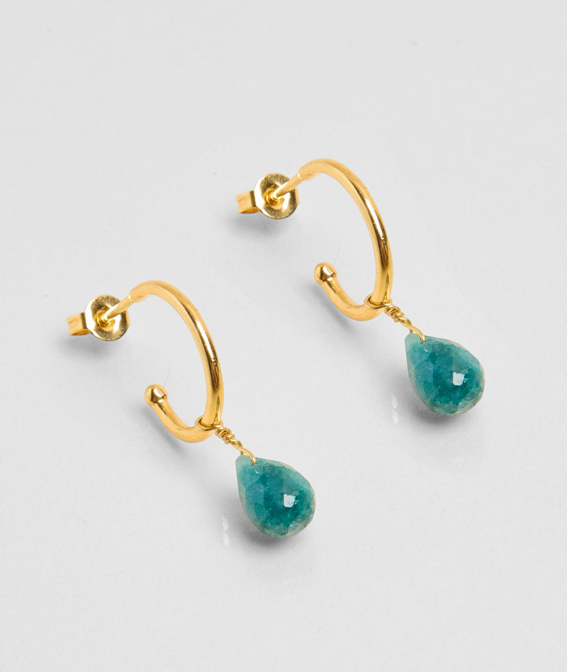 Boucles d'oreilles Goutte Emeraude