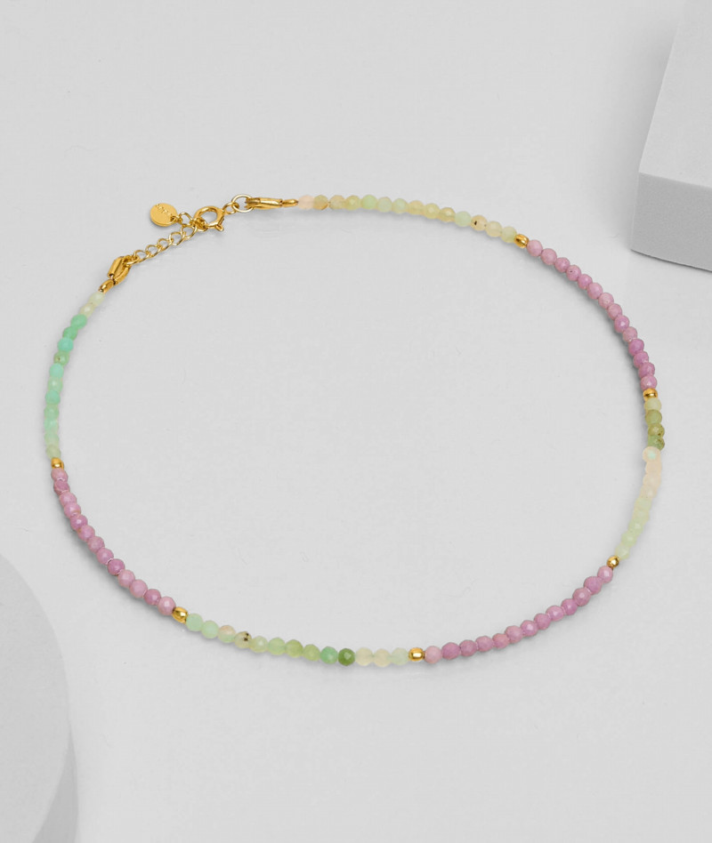 Collier Kid Guimauve Chrysoprase