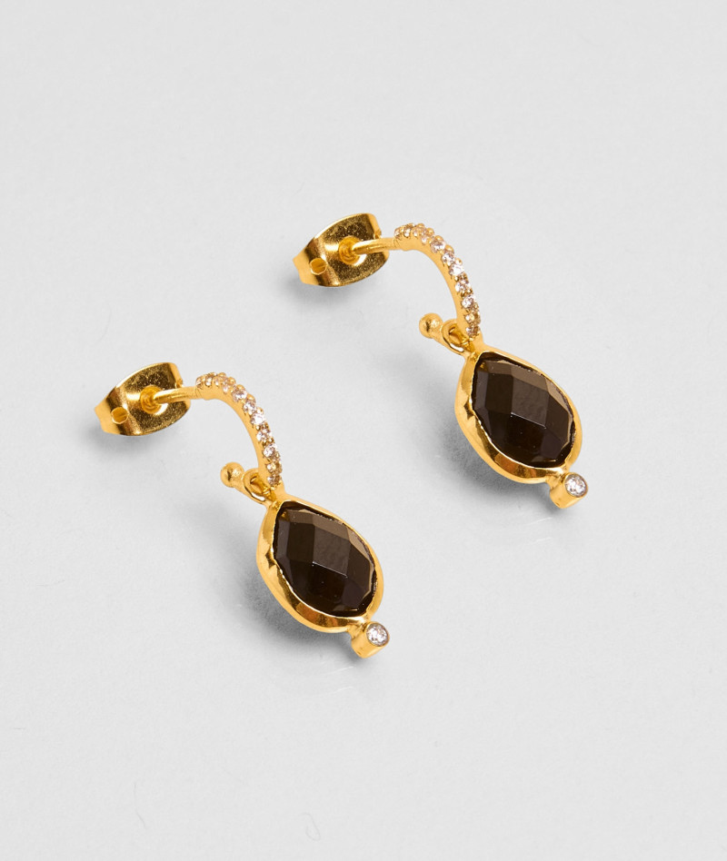Boucles d'oreilles Netu Onyx Noir