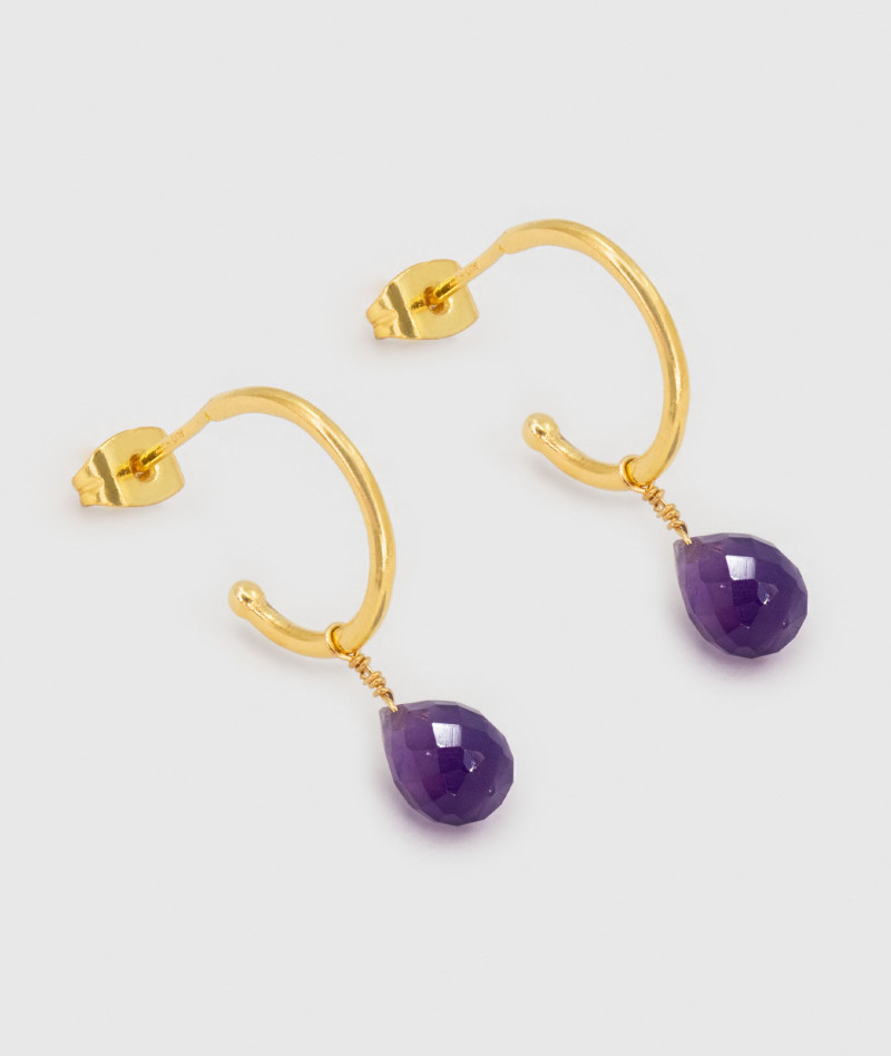 Boucles Creoles Gouttes Amethyste