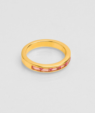 Bague Crystal Baguette Fuchsia