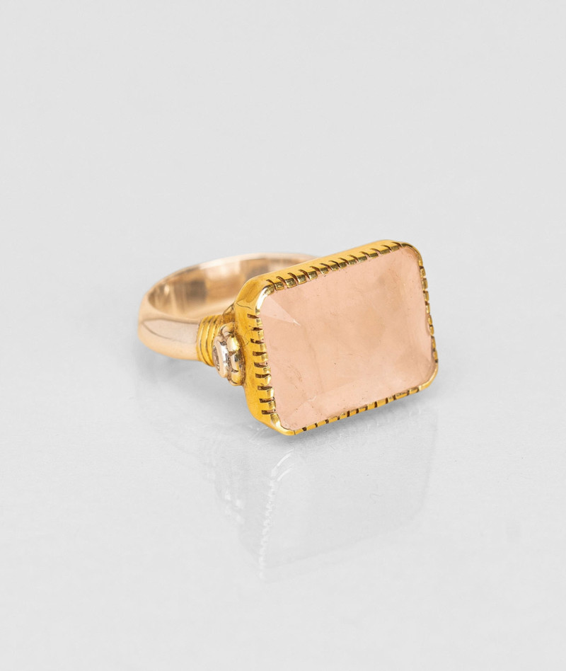 Bague Art Déco Crystal QUARTZ ROSE