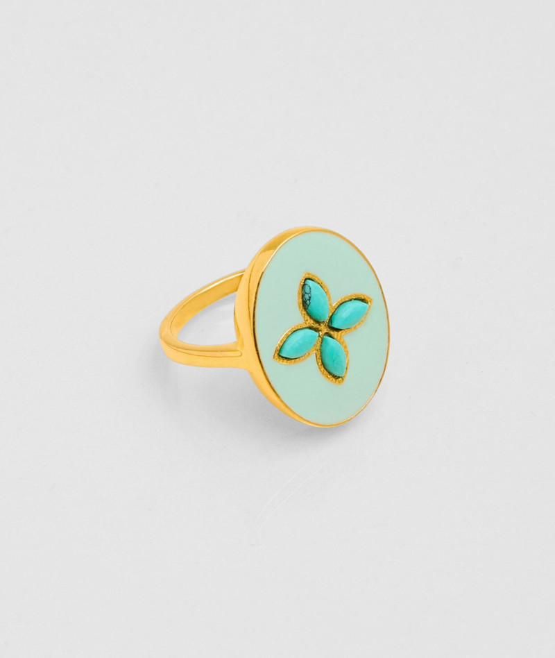 Bague Flower Bleu Ciel