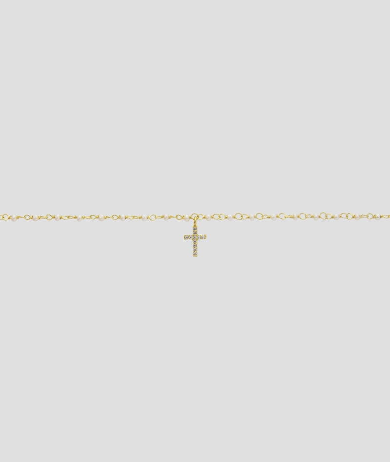 Bracelet Inde Croix Nacre