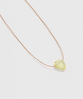 Collier Goutte Coeur Jaune