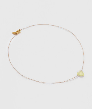 Collier Goutte Coeur Jaune