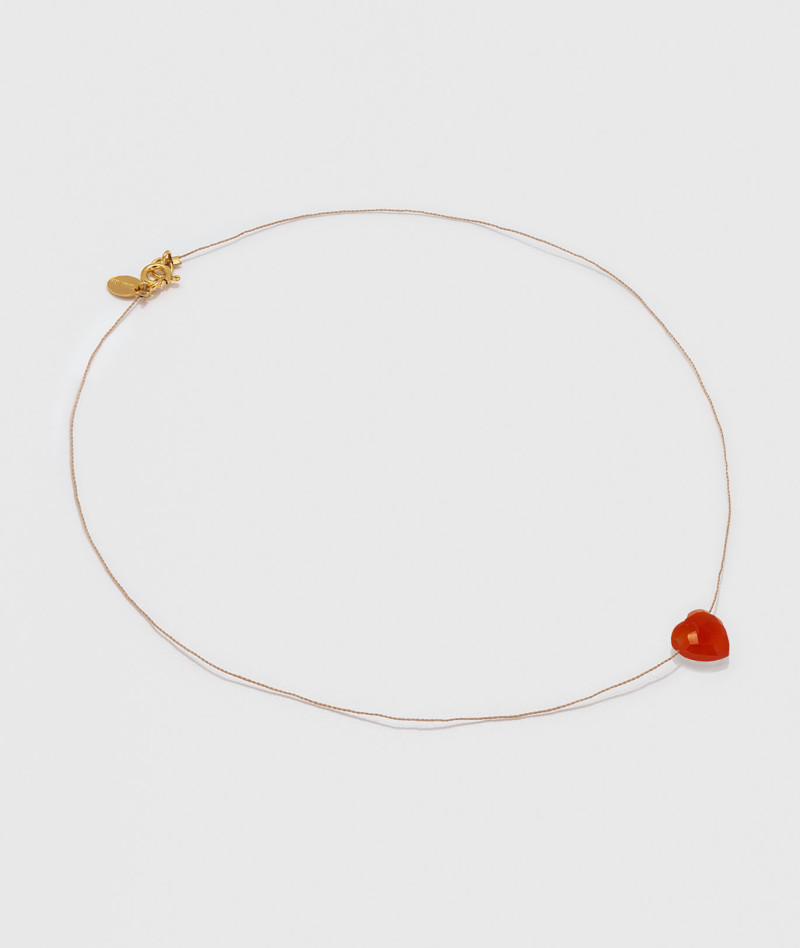Collier Goutte Coeur Cornaline
