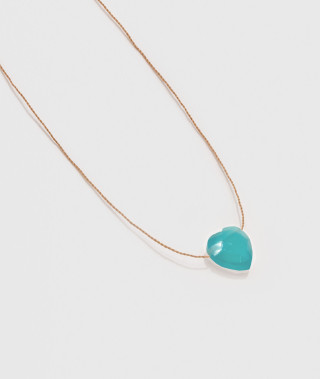 Collier Goutte Coeur Bleu