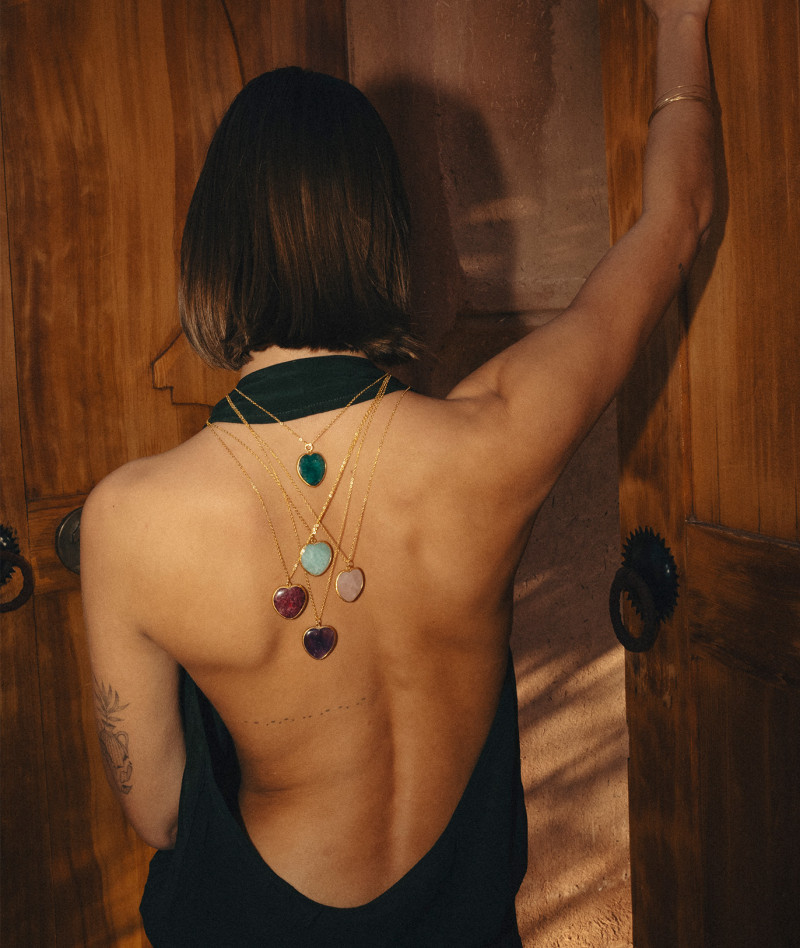 Collier Coeur Beryl Emeraude