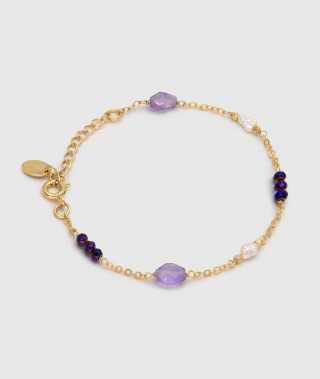 Bracelet Goutte Hématite Violet