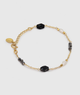 Bracelet Goutte Pyrite Noire