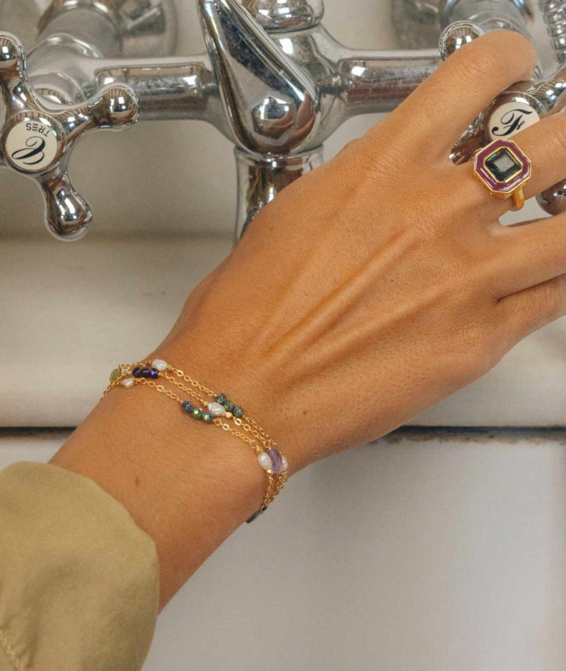 Bracelet Goutte Bleu Hématite