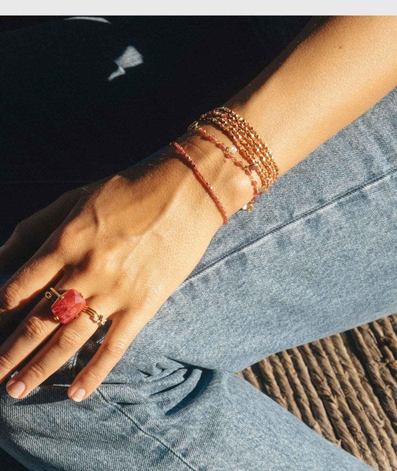 Bracelet Inde Charms Jade Rouge