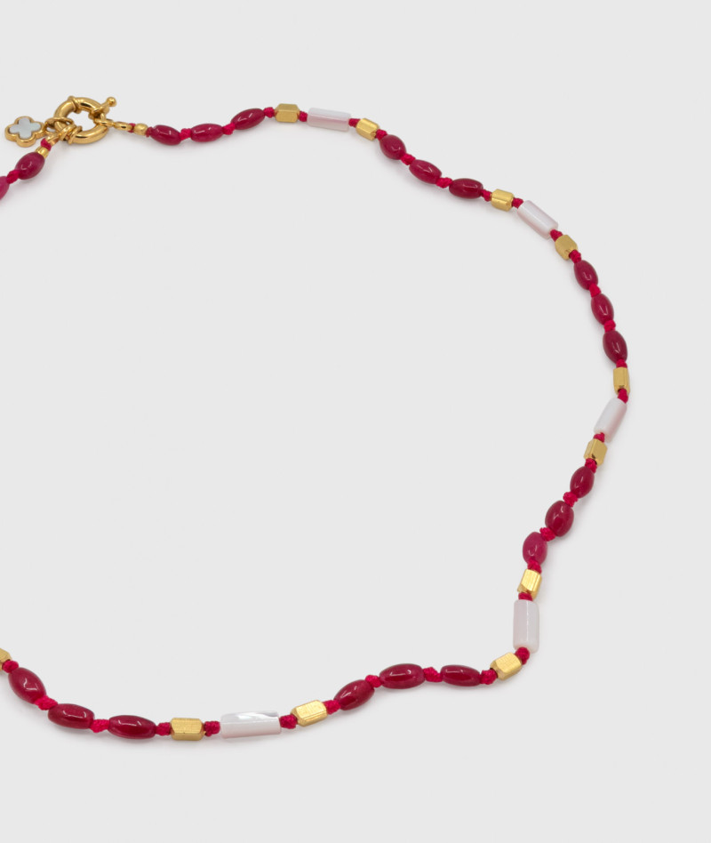 Collier Tube Jade Rose