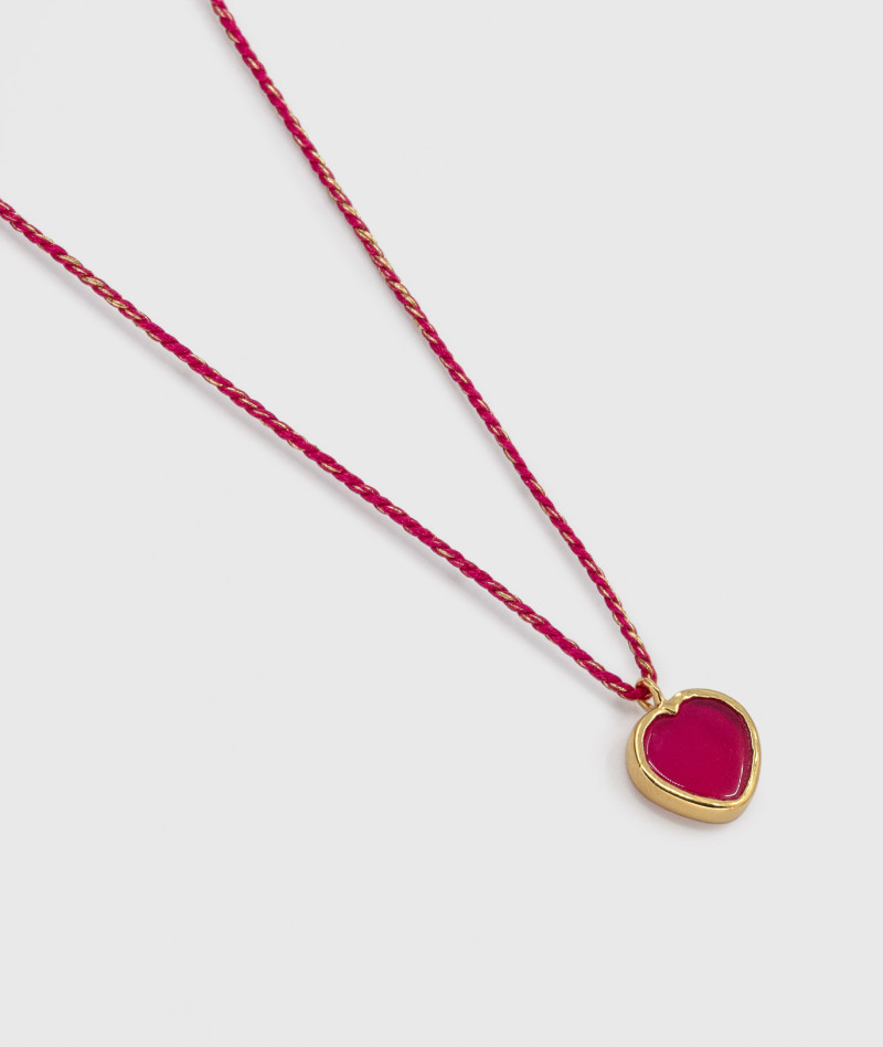 Collier Bloom Cœur Fushia
