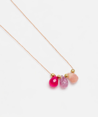 Colliers 3 Gouttes Agathe Fushia