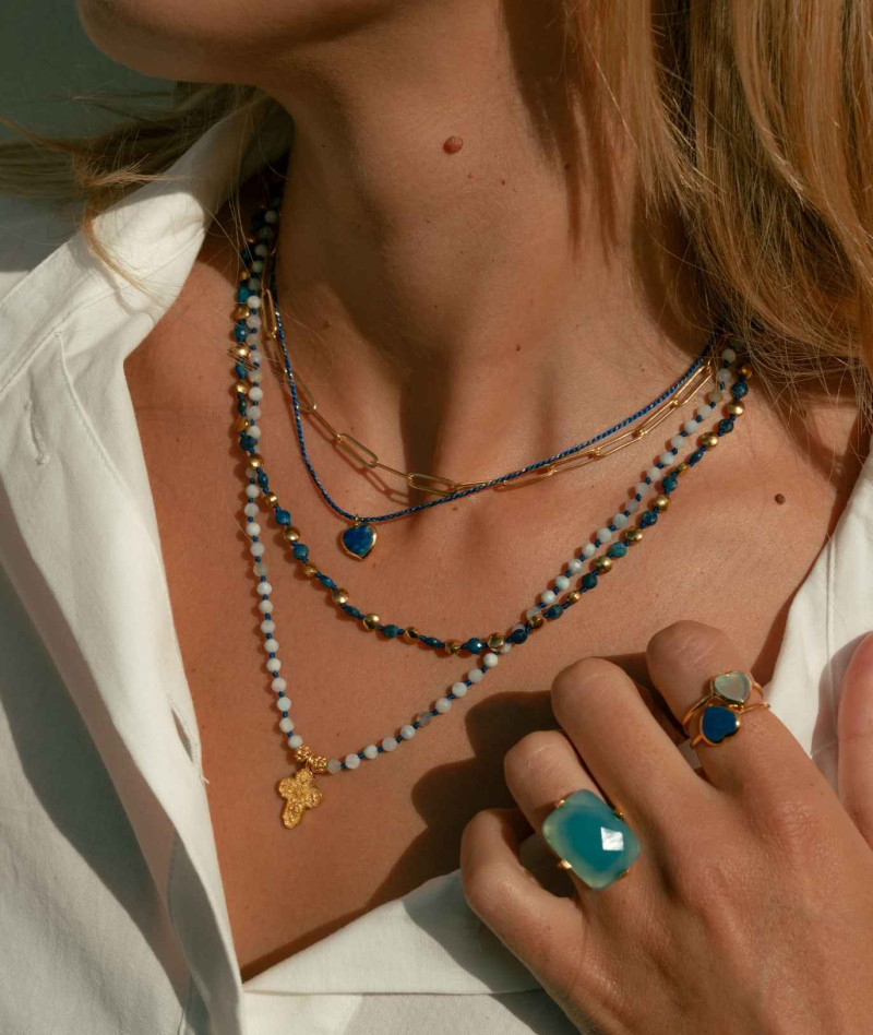 Collier Bloom Cœur Onyx Vert